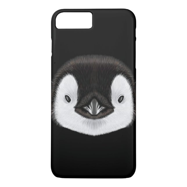 Illustrated portrait of Emperor penguin chick. Case-Mate iPhone Case (Back)