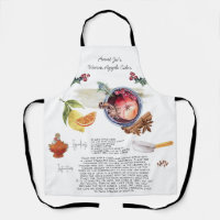Illustrated Recipe Heirloom Apron | Apple Cider
