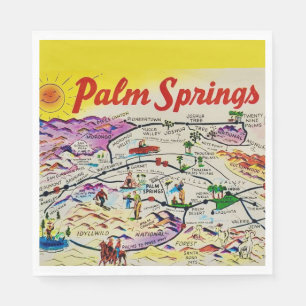 Illustrated Retro Palm Springs  Napkin