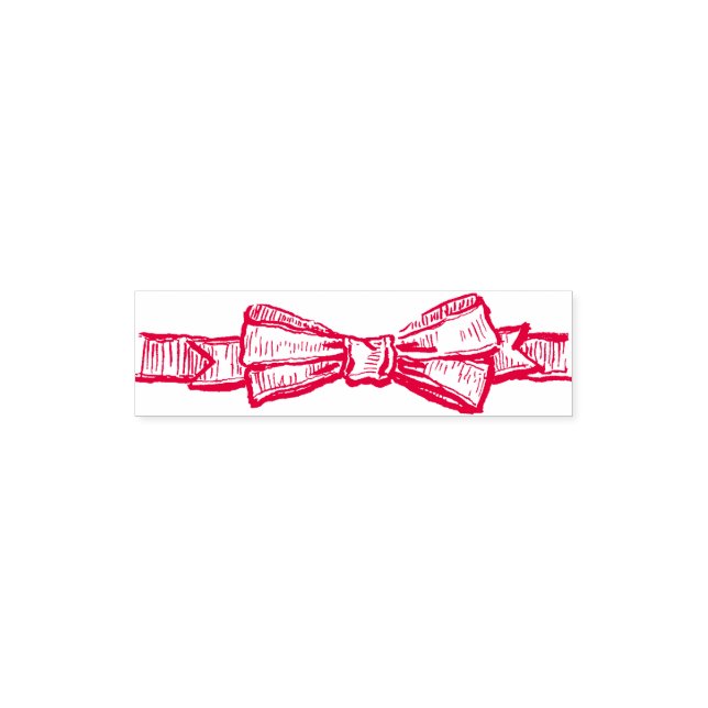Illustrated Ribbon Bow Stamp for Cardmaking (Design)
