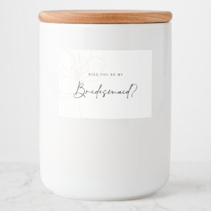 Illustrated Rose Bridesmaid Candle Label