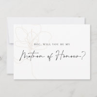 Illustrated Rose Bridesmaid Proposal Card