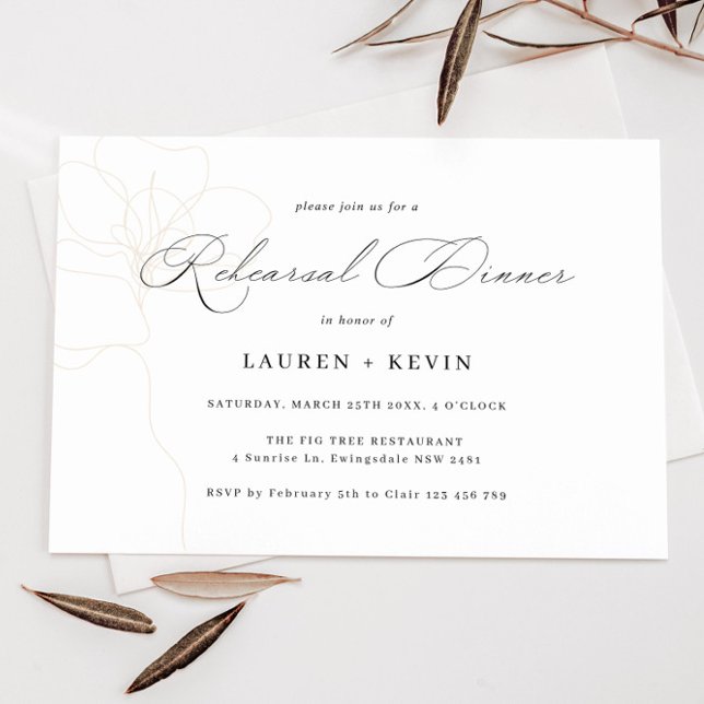 Illustrated Rose Rehearsal Dinner Invitation (Creator Uploaded)