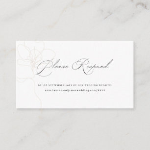 Illustrated Rose Wedding Website RSVP Enclosure Card