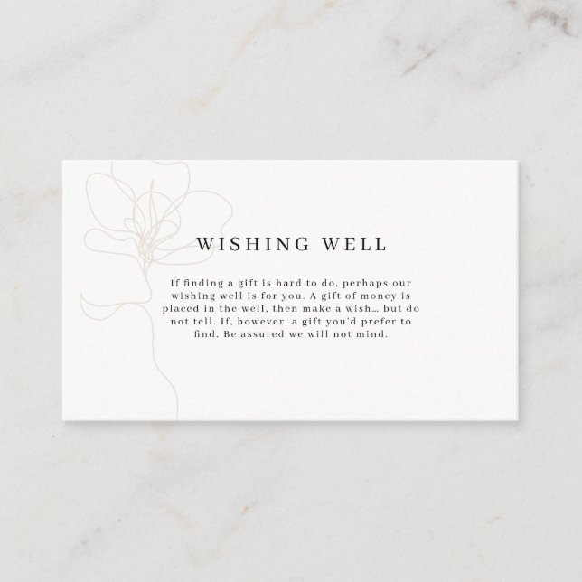 Illustrated Rose Wishing Well Enclosure Card (Front)