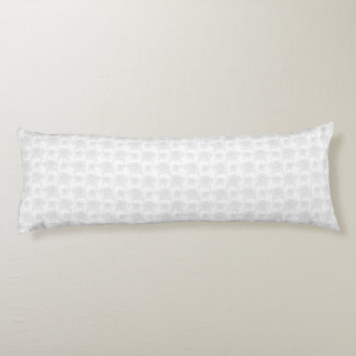 Illustrated Roses Grey over White Cute Pattern Body Cushion