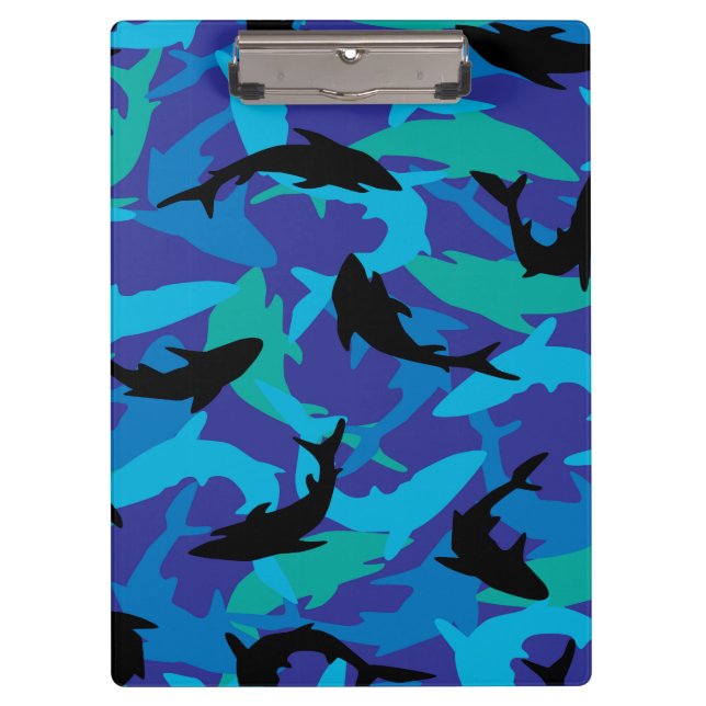 Illustrated Shark Design Clipboard (Front)