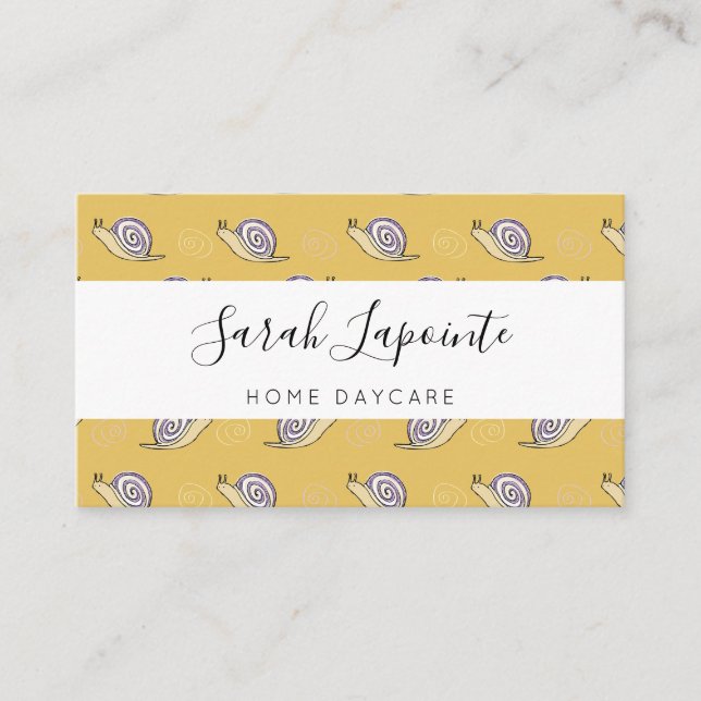 Illustrated Snails and Swirls Pattern Business Card (Front)