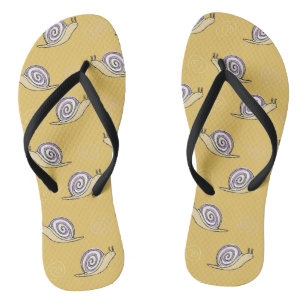Illustrated Snails and Swirls Pattern Jandals