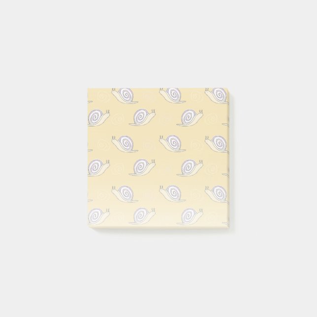 Illustrated Snails and Swirls Pattern Post-it Notes (Front)
