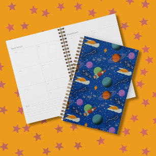 Illustrated Space Pattern Planets Planner