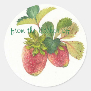 Illustrated Strawberry Kitchen label