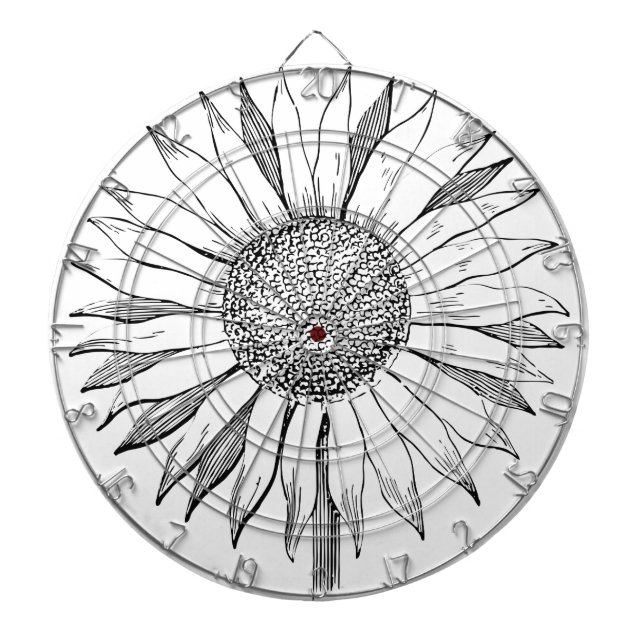 Illustrated Sunflower Dartboard (Front)