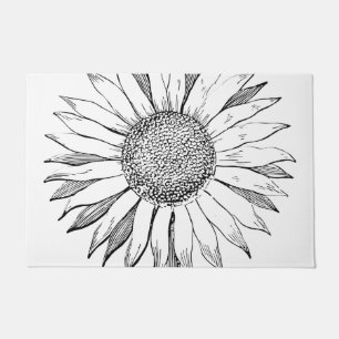 Illustrated Sunflower Doormat