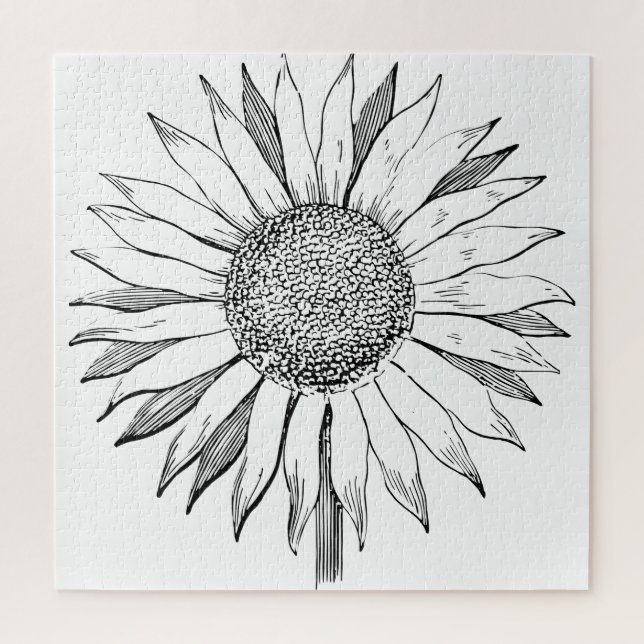 Illustrated Sunflower Jigsaw Puzzle (Vertical)
