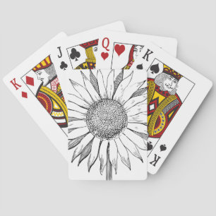 Illustrated Sunflower Playing Cards