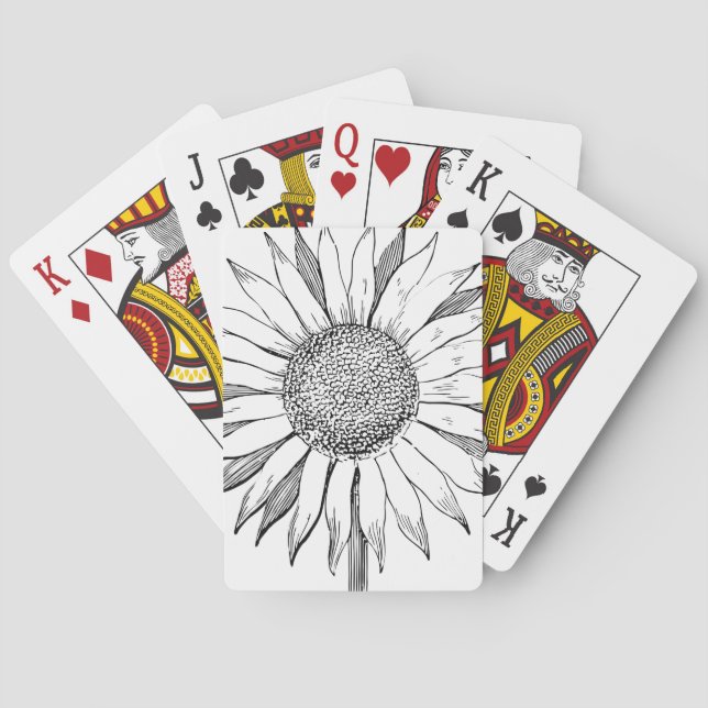 Illustrated Sunflower Playing Cards (Back)