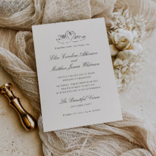 Illustrated Swans Whimsical Wedding Invitation