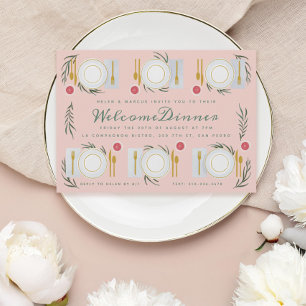 Illustrated Table Welcome Dinner Invitation