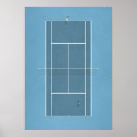 Illustrated Tennis Court from above
