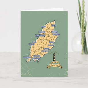 Illustrated Travel map Isle Of Man Invitation