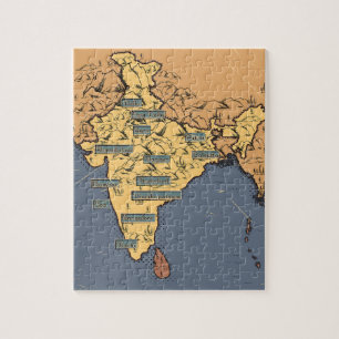 Illustrated Travel map Of India Jigsaw Puzzle
