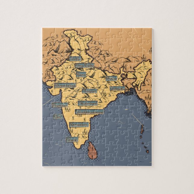 Illustrated Travel map Of India Jigsaw Puzzle (Vertical)