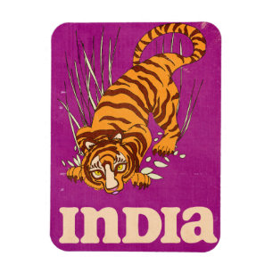 Illustrated Travel map Of India Magnet