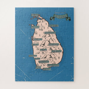 Illustrated Travel map Of Sri Lanka Jigsaw Puzzle