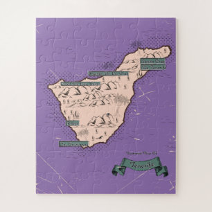 Illustrated Travel map Of Tenerife Jigsaw Puzzle