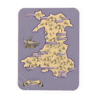 Illustrated Travel map of Wales