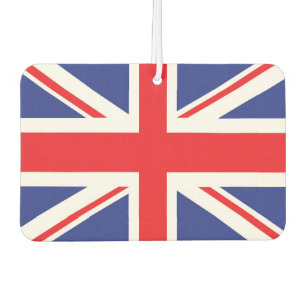 Illustrated version of the british flag car air freshener