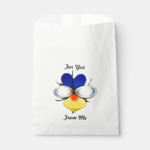 Illustrated Viola Flower w/ Custom Message Favour Bags