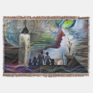 Illustrated visionary graphics wrapping paper medi throw blanket