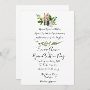 Illustrated Watercolor Black Couple Wedding Invitation