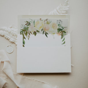 Illustrated Watercolor Floral Wedding Invitation Envelope