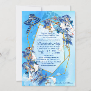 Illustrated  Watercolor  Moon-flower Bachelorette Invitation