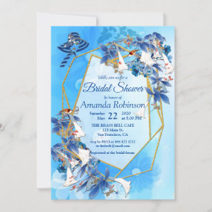 Illustrated Watercolor Moon-flower Bridal Shower Invitation