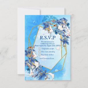 Illustrated Watercolor Moon flower RSVP Card