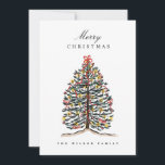 Illustrated Watercolor Victorian Christmas Tree Holiday Card<br><div class="desc">Customise with your  message for the holiday season. Original illustration by Becky Nimoy. Add a photo on the back or a message.</div>
