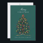 Illustrated Watercolor Victorian Christmas Tree Holiday Card<br><div class="desc">Customise with your  message for the holiday season. Original illustration by Becky Nimoy. Add a photo on the back or a message.</div>