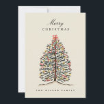 Illustrated Watercolor Victorian Christmas Tree Holiday Card<br><div class="desc">Customise with your  message for the holiday season. Original illustration by Becky Nimoy. Add a photo on the back or a message.</div>
