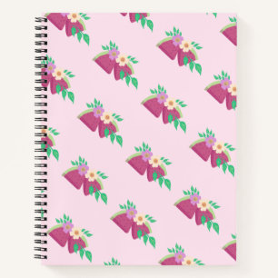 Illustrated watermelon pink fruit notebook