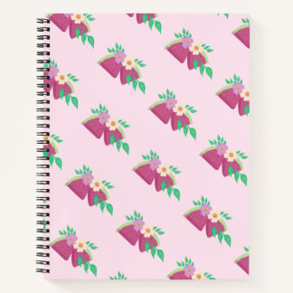Illustrated watermelon pink fruit  notebook
