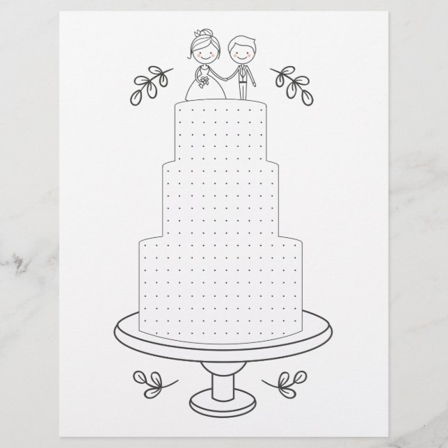 Illustrated wedding activity dot game (Front)