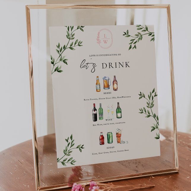 Illustrated Wedding Bar Menu Poster (Creator Uploaded)