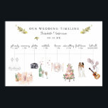 Illustrated Wedding Itinerary Timeline Welcome  Poster<br><div class="desc">You want to make sure all of your wedding-day details are just right. And you should start with the first piece of decor your guests will see: your welcome sign! And these welcome signs aren't just for show; they also provide an important service for your guests. Many couples use them...</div>