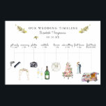 Illustrated Wedding Itinerary Timeline Welcome Poster<br><div class="desc">You want to make sure all of your wedding-day details are just right. And you should start with the first piece of decor your guests will see: your welcome sign! And these welcome signs aren't just for show; they also provide an important service for your guests. Many couples use them...</div>