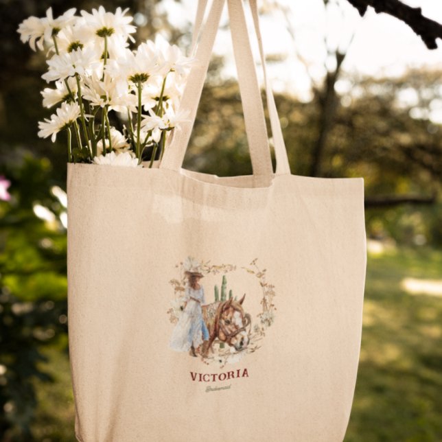 Illustrated Western | Bachelorette Bridesmaid Tote Bag (Creator Uploaded)