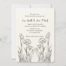 Illustrated Wildflowers Wedding Invitations